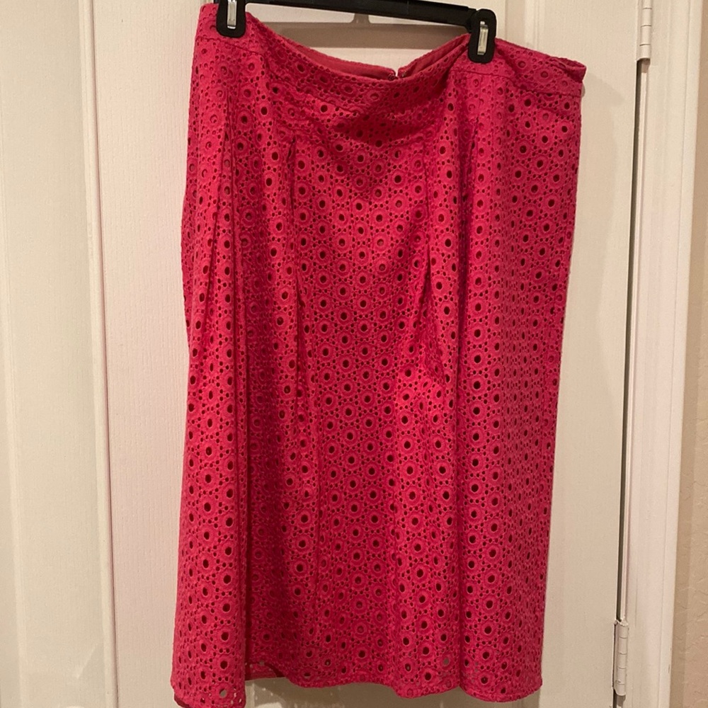 Halogen Pink A-Line Eyelet Skirt